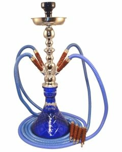 4 Hose Pyramid Hookah with Case Blue